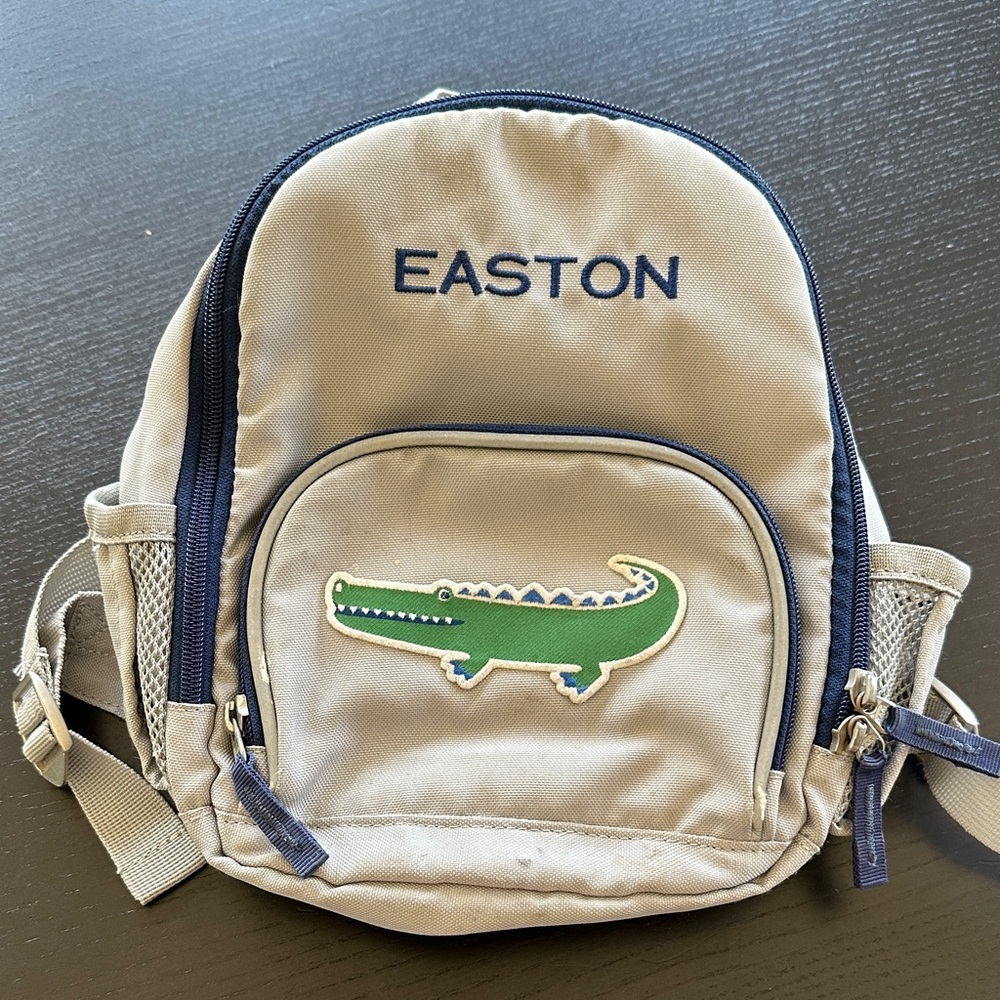 Pottery Barn Mini book bag with Crocodile patch